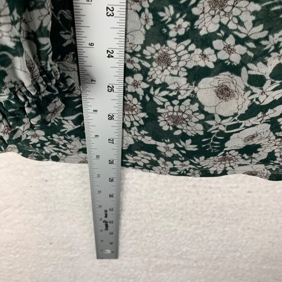 CABI Women's Green Floral Print Long Sleeve Boho Peasant Top Blouse Size M‎ 9736 - Picture 4 of 8